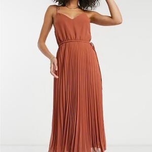 ASOS Pink Pleated Halter Dress for Weddings